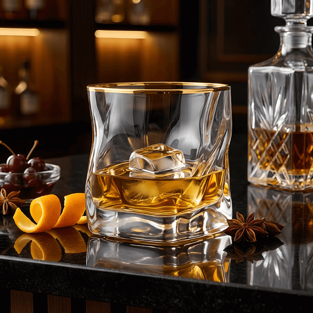 Hoshi Gold Japonský Křišťálový Pohár na Whiskey