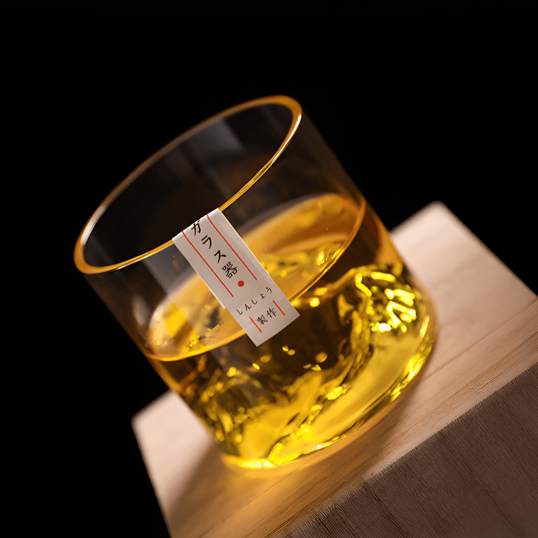 Whiskey Sklenice s Japonským Krystalem ve Tvaru Hory Fuji