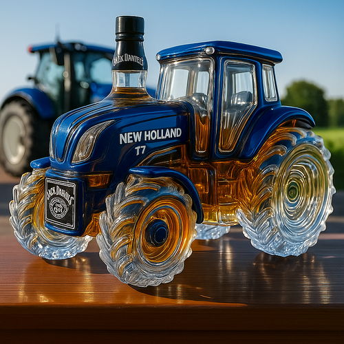 Klasický whisky da Casa ve tvaru traktoru New Holland T7