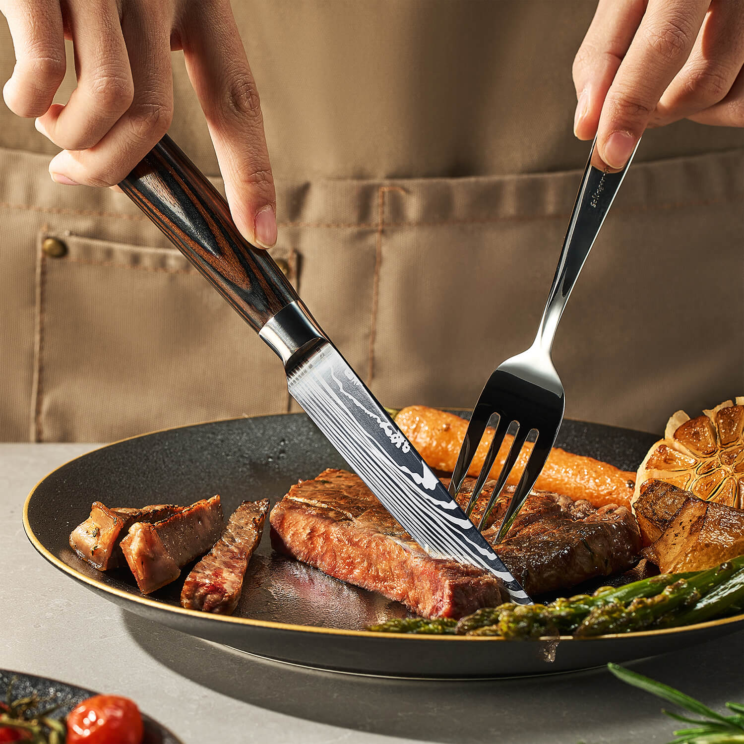 SADA STEAKOVÝCH NOŽŮ IMPERIAL – RUKOJEŤ Z DŘEVA PAKKA