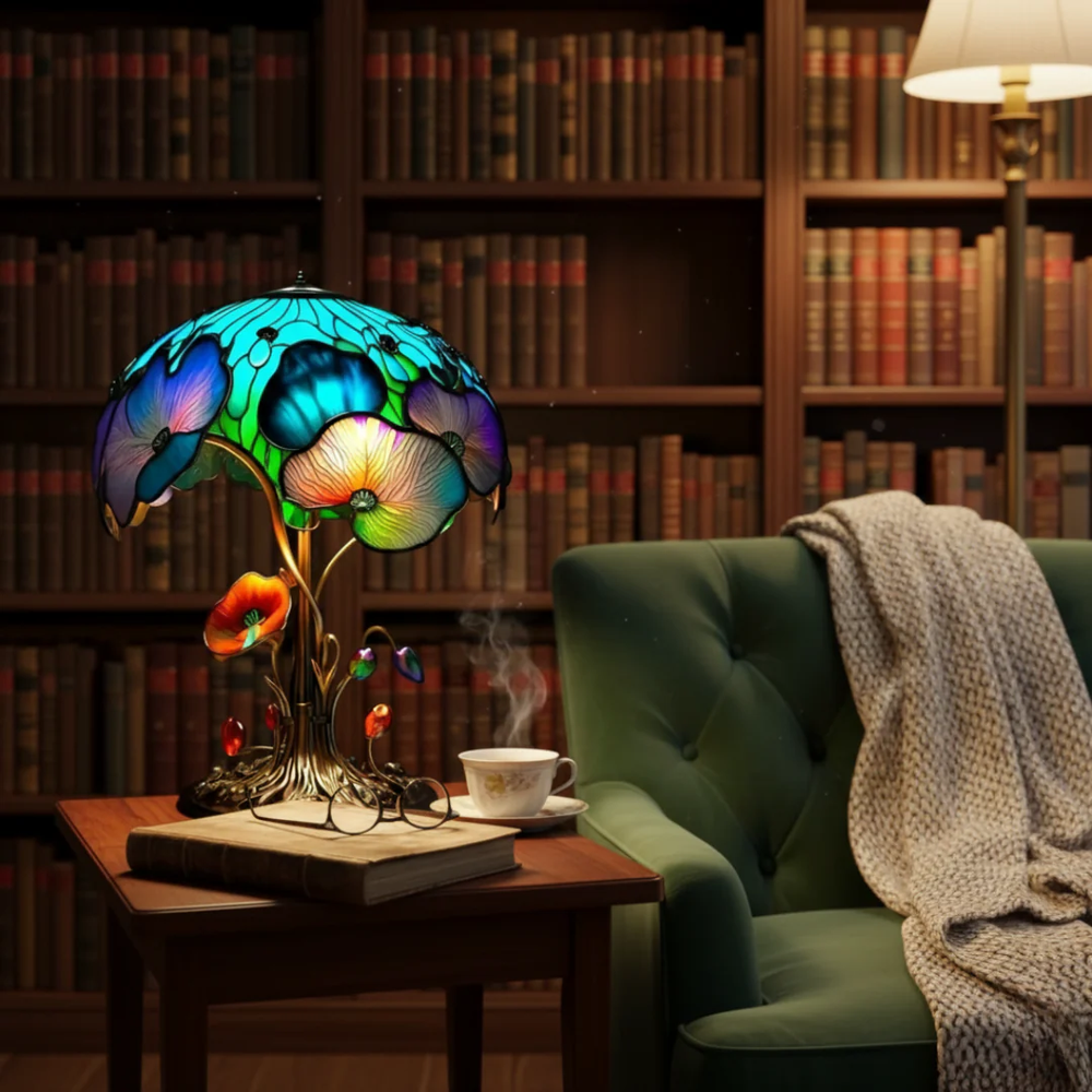 Květinová boho lampa s houbami