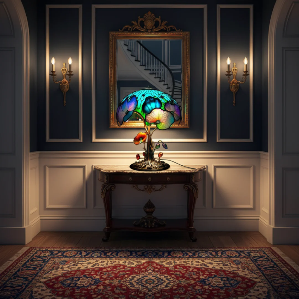 Květinová boho lampa s houbami