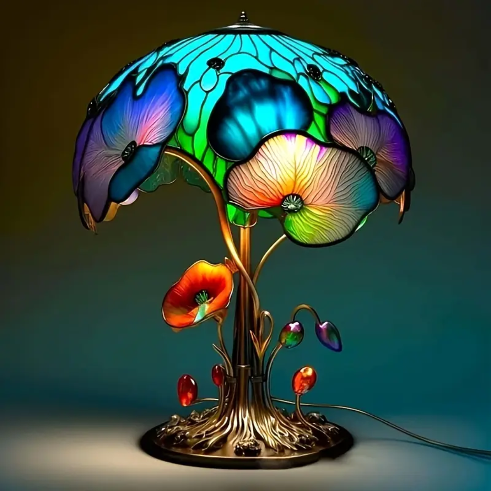 Květinová boho lampa s houbami