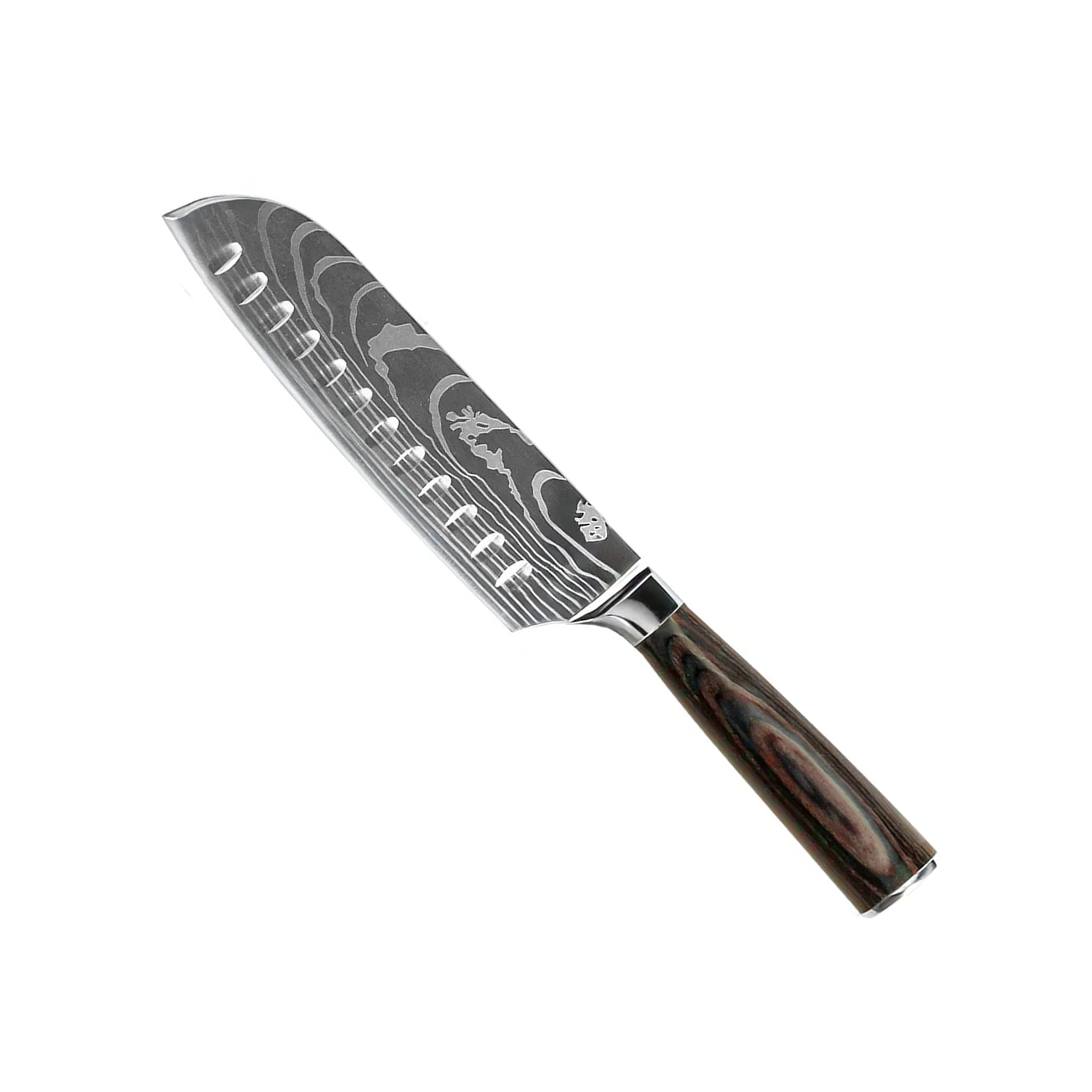 SADA 3 DAMAŠKOVÝCH NOŽŮ – KUCHAŘSKÝ NŮŽ + SANTOKU + LOUPACÍ NŮŽ