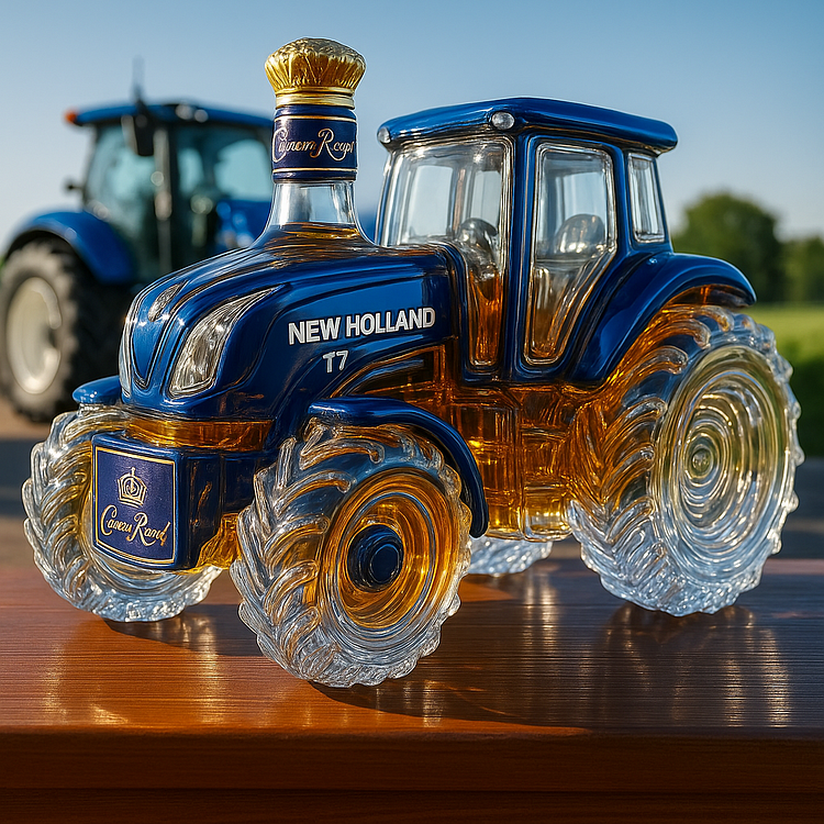 Klasický whisky da Casa ve tvaru traktoru New Holland T7